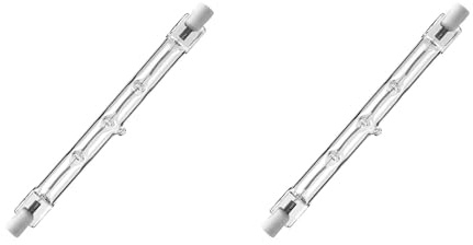 Calugy 2er Pack Halogenstab R7s 118mm 400 Watt 8600 Lumen 827 warmweiß dimmbar – Halogen Stablampe - R7s Leuchtmittel