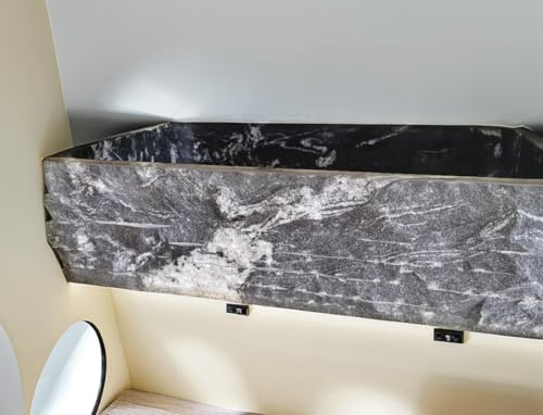 Ti Arrediamo Lavello cucina in granito Black Misura 80x50cm Altezza 20cm - Pezzo Unico Fatto a Mano