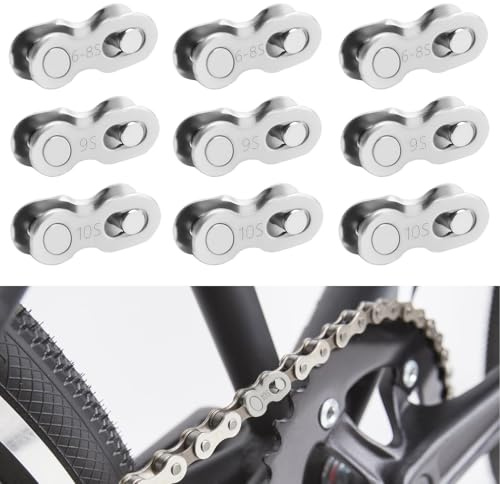 9 Paar Kettenschloss Fahrradkette für Shimano - Fahrrad Kettenverschluss, 3× 6/7/8 Fach, 3× 9 Fach, 3× 10 Fach, Stahl Fahrradkettenglied Mit Verschiedenen Fahrradtypen