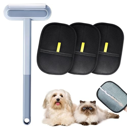 KEORHEZ 3 in 1 Pet Hair Remover Rimozione peli di animali domestici, magnete per la rimozione dei peli di animali domestici, spazzola per la rimozione dei peli di animali domestici, antistatica, per