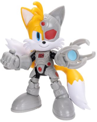 DC x Sonic – Tails como Cyborg 13 cm, Figura de acción, Licencia Oficial Jakks Pacific, Alta articulación y diseño detallado, Packaging para coleccionistas
