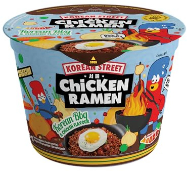 [Korean Street] K-BBQ, Jjajang Flavoured Ramen, Stir-Fried Instant Noodle (104 g, Cup Noodle) - Quick and Easy, a Rich Black Bean Sauce Infused with the Smoky Sweet Flavor of Korean BBQ, Not Spicy