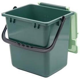 bioMat AirBox® Biomülleimer für die Küche, Tüten bis 10l, geschlossener Komposteimer mit perforiertem Deckel, freistehend oder montierbar, Grün