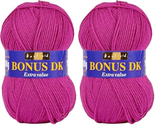 Sirdar Hayfield Bonus DK Double Knitting Yarn, Grape (568), 100g (Pack of 2)