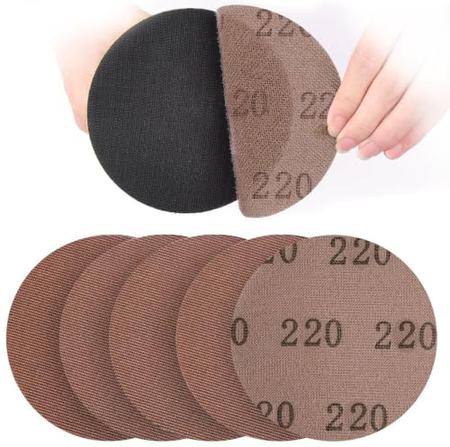 UMXIUO 30 Pièces Disque Abrasif 150 mm Maille Grain 220 Papier a Poncer | Disque de ponçage Autoagrippant pour Ponceuse Excentrique, Ponceuse Plâtre, Murale, Anticolmatage