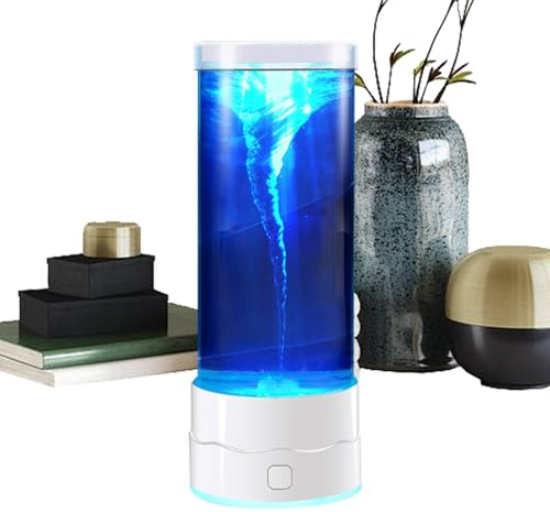 Teksome Tornado Lampe,Beruhigende Mehrfarbige Tischleuchte Mit Coolem Effekt - Nachtlicht mit Wasser-Tornado Naturdeko,Für Zuhause Wohnheim Büro Wohnung Arbeitszimmer Schlafzimmer