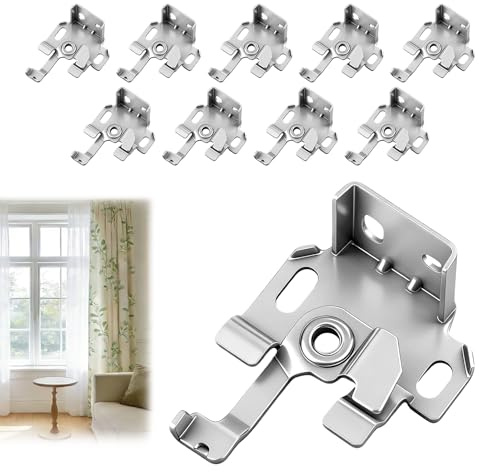 10PCS Standard Roman Blind Fitting Brackets for 25mm Top Rail Heavy Duty Sturdy Metal Mounting Clips Top Fixing Butterfly Mounting Bracket Shutter Support Brackets for the installation and maintenance