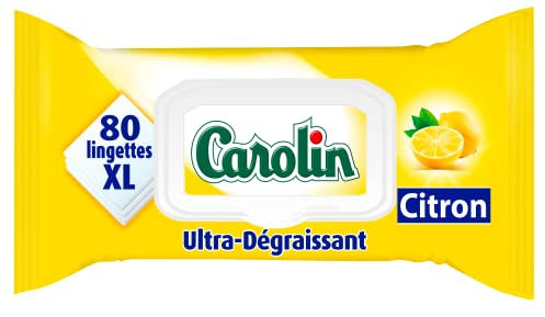 Carolin Lingettes Multi-Usages Ultra-Dégraissantes au Citron x80