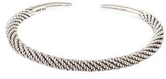 Treasure Bay Herren-Armreif aus 925er Sterlingsilber, klassisches gedrehtes Design, Armreif für Männer, verstellbar, Einheitsgröße, Sterling-Silber