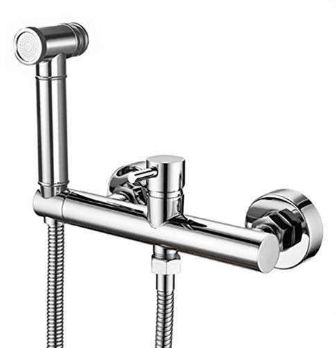 FZHLR Morden Stil Mit Schalter Hand Messing Bidet, Wc Tragbares Bidet Dusche Set Mit Heißem Und Kaltem Wasser Bidet Mischventil Wasserhahn Chrom