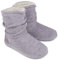 LongBay Ladies Bootie Slippers Memory Foam Fur Collar Bootee Plush Lined Women Boots with Non Skid Indoor Outdoor Sole, 5/6 UK, New Grey
