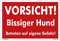 kleberio® Schild Hund Kunststoff - Vorsicht bissiger Hund... - 30 x 20 cm Warnung vor dem Hund Schilder Hundeschilder Achtung Hund Schild Hier wache ich Hund Pitbull Schild Warnschilder Vorsicht Hund