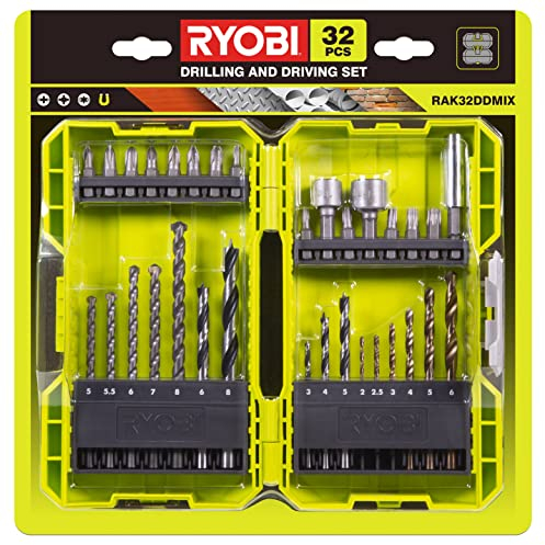 RYOBI Gemischtes Bohrer und Schraubendreher-Bits Set RAK32DDMIX, 32-teilig