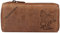 Greenburry Vintage Leder Damen Geldbörse Portemonnaie inkl. Wunschname und Pferde Motiv Braun 19x10x2,5cm