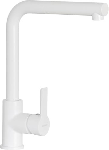SCHOCK - Miscelatore Aquatown Doccia Monocomando con Canna Alta a Ponte e | Doccetta Estraibile, Colore Bianco Assoluto, h320