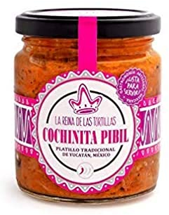 La Reina de las Tortillas - Líder europeo en gastronomía artesanal mexicana - Cochinita pibil. Plato tradicional de la península de Yucatán listo para calentar y servir. 250g. 6 raciones aprox