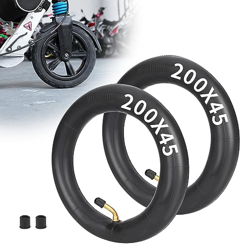 2 Packung Innenreifen 200 x 45 Innenschlauch 8 x 1 1/4 mit Gebogen Stengel Ersatz für EIN Falten Butyl Gummi