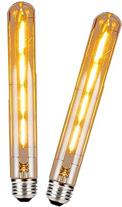 BAISHICHENG 2 Packungen T30 E27 Long Tube LED Lampe Edison Retro Vintage Dekorative Tube Glühbirnen 4W(40W Schraube Halogenlampe Ersetzen) Filament LED Lampen Warmweiß 2700K(225 mm)