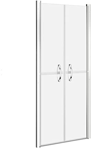 vidaXL Porte de douche en niche - Porte battante - Paroi de douche en verre - Cadre en aluminium ESG mat 76 x 190 cm
