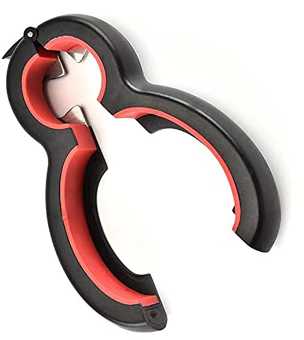 Helping Hand Senior Arthritis Can Opener - 6 in 1 Bottle & Jar Opener with Adjustable Silicone Grip