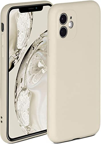 ONEFLOW Soft Case für iPhone 11 Hülle aus Silikon mit Kameraschutz, Silikonhülle mit erhöhtem Schutz fürs Display, Backcover Schutzhülle, weiche Handyhülle, Creme
