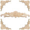 Gativs Holzornamente für Möbel 5 Stück Holzornament Holz Ornamente Zierleisten Holz Skulptur Corner Holzornamente Ecke Holzschnitzerei Applique Ornament Holz Möbel Wanddeko Holz