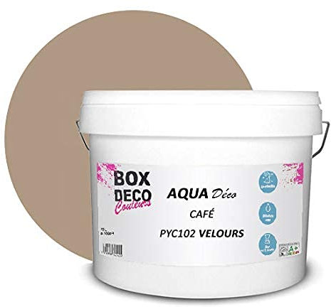 BOX DECO COULEURS Peinture murale acrylique aspect velours Aqua Déco - 10L, Marron Café