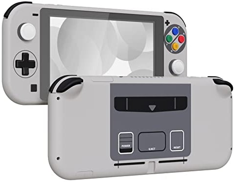 eXtremeRate Full Case Gehäuse für Switch Lite Console, DIY-Ersatz Hülle & Buttons & Schutzfolie Ersatzteile Custom Shell Kit für Nintendo Switch Lite Konsole-Classic SNES EU Stil