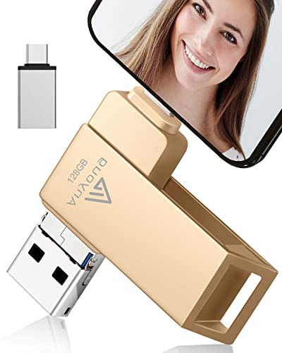 Chiavetta 128 gb per Phone,Anyoug Penna USB 3.0 Pendrive 4 in 1 Photostick Chiave USB Type C con iOS,USB C,Micro USB,Tipo C Porta/Smartphone, Android, Computer, Laptop, PC