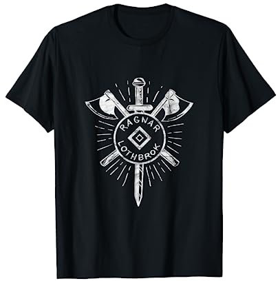 Viking Ragnar T-Shirt - Ragnar Lothbrok TShirt - Viking Axes T-Shirt