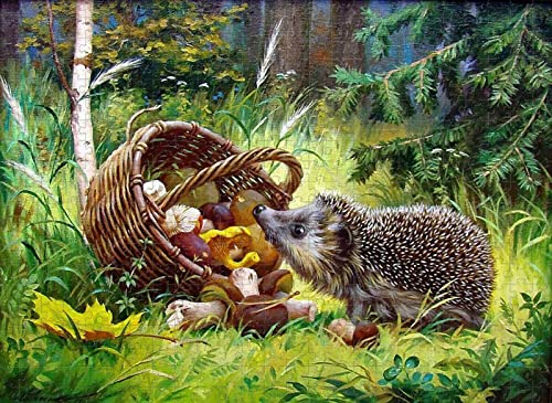 Puzzle für Erwachsene, 1000 Teile, Blumenkorb, Pilz, Igel, Spielzeug, entspannendes Puzzle