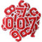 GYGYL 30 Pieces Iron on Numbers Patches, Red Number Patches, Numbers 0-9 Applique for Clothes, Dress, Hat, Socks, Jeans, DIY Accessories