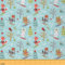 Waldtiere Stoff Meterware Weihnachtsbaum Ski Polsterstoff Weihnachts Schneeflocke Fuchs Eule Kaninchen Dekorstoff Tierwelt Drinnen Draußen Stoff DIY Kunst Wasserdichter Stoff Blau Rot 92 x 150 (HxB)