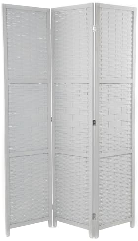 DESIGN DELIGHTS PARAVENT Bambu | 3 Pezzi, 170x120 cm, paravento in bambù, divisorio Pieghevole, Parete divisoria Indipendente | Colore: Grigio