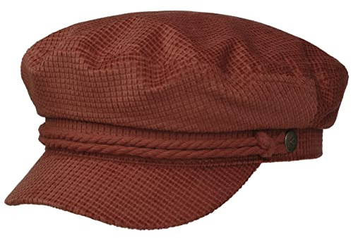 BRIXTON Berretto Marinaio Fiddler Structure Uni Piatto Berretti con Visiera 58 cm - Terracotta