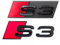 Original Audi Schriftzug - für S3 und weitere Audi Modelle, Schwarz, Tuning Exclusive Black Edition, Schriftzug-Set für Heckklappe & Kühlergrill, Mehrere Audi Modelle, Schriftzugpaket, Selbstklebend