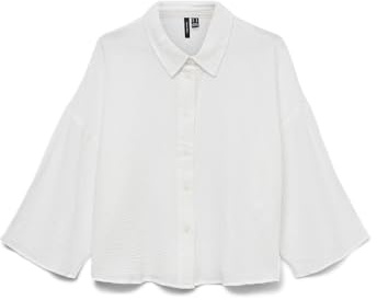 VMNATALI Crop Shirt WVN GA SPE, Snow White, XL