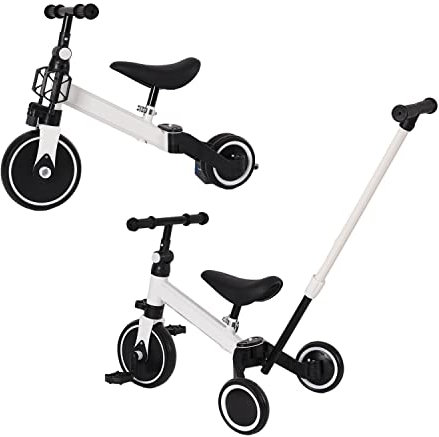 4-in-1 Dreirad Baby Skalierbares Dreirad Fahrrad Kinder Fahrrad Laufrad Skalierbares Mini Laufrad / Laufrad mit Schiebegriff und abnehmbaren Pedalen