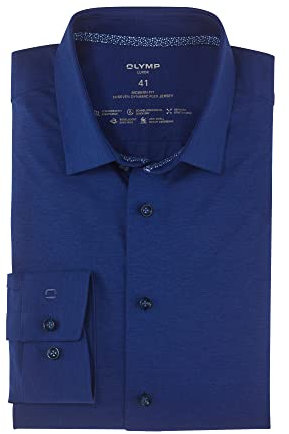 OLYMP Herren Businesshemd Langarm Luxor 24/Seven,Single Jersey,modern fit,New Kent,royal 19,40