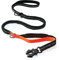 Strapazierfähige Taktische Hundeleine mit Schnellverschluss-Karabiner und stark reflektierenden Fäden, 1,2-1,8 m Power-Stretch-Hundeleine für mittelgroße und große Hunde, Schwarz und Orange
