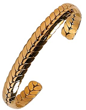 JJDreams Edelstahl Armreif Damen Gold Offener Armspange Oval Armreif Armband Geschenk für Damen