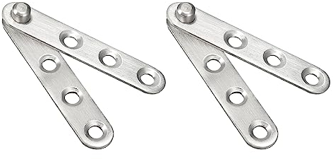 QUARKZMAN 60 x 11 x 9.6mm Porta Cerniera x 2 Set 360 Gradi Rotante Perno Cerniera per Divisorio e Armadietto, [Argento Tono]