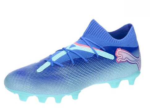 PUMA Future 7 Pro FG/AG, Soccer Shoe Unisex Adulto, Bluemazing White-Electric Peppermint, 40.5 EU