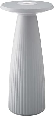 SIGOR Nuflair - Dimmbare LED Akku-Tischlampe mit integrierter Blumenvase Indoor & Outdoor, IP54 spritzwassergeschützt, Höhe 24 cm, aufladbar mit easy-connect puk, 12 h Leuchtdauer, nebelgrau