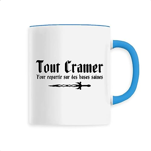 Mug Kaamelott Tout cramer - Imprimé en France - Tasse originale en céramique - Cadeau Film et Série Kaamelott original rigolo (Bleu)
