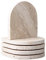 WORHE Marmor-Untersetzer, Beige Travertin Stein Marmor 5er-Set mit Korkboden, saugfähige Untersetzer für Teetassen, Kaffeetassen, Weingläser, geeignet für Haus, Bar und Büro (DL020)