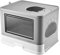 Lettiera per Gatti XXL Chiusa - Grande Casa di Toilette Pieghevole Con Coperchio, Cassetto e Pala - WC in PP, 48,5 x 36,5 x 38 cm (Grigio)