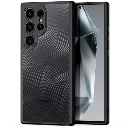 Handyhülle für Samsung Galaxy S24 Ultra Hülle, Galaxy S24 Ultra Case, [Transparent Matt] [Linien Design] PC+TPU Silikon Schutzhülle S24 Ultra Stoßfest Anti-Kratzer Anti-Fingerabdruck Cover