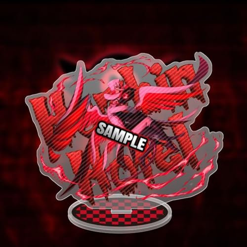 Jilijia Anime Hazbin Hotel Alastor/Angel Dust Acryl Stehfigur doppelseitig transparent Ständer Miniatur-Actionfigur Desktop-Dekoration 15 cm