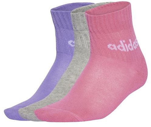 adidas Mixte enfant LINEAR KIDS ANKLE SOCKS 5pP, True Pink/Pink Fusion/Violet Fusion/Medium Grey Heather, 3-4 Years